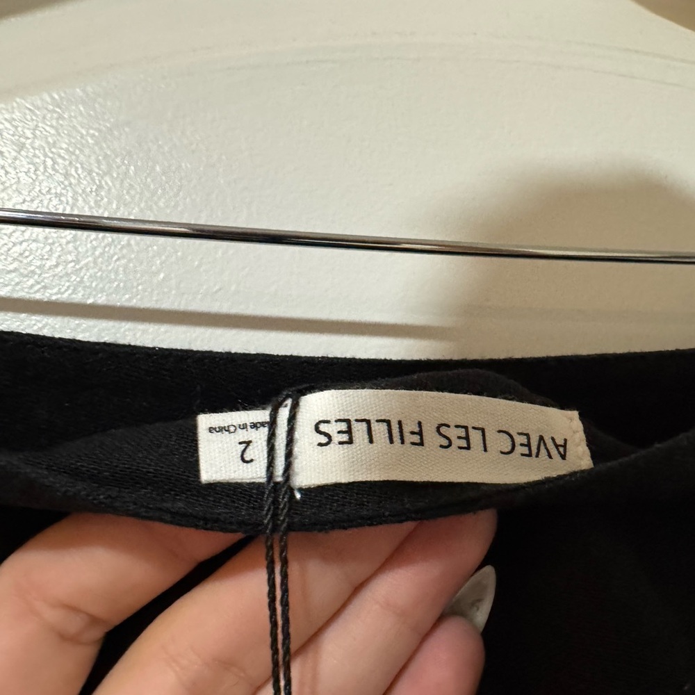 Avec Les Filles Black Linen Blend Mini Skirt | Size 2 - Picture 7 of 9